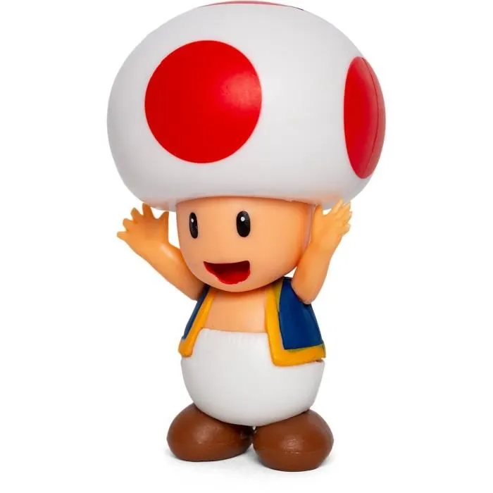 JAKKS PACIFIC Pack de 5 Figuras Articuladas Super Mario (Mario, Luigi, Peach, Yoshi, Toad) de 6 cm