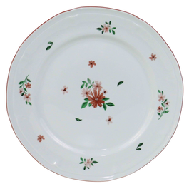 DKD Home Decor Juego de 6 Platos de Porcelana Flores Rosa HARMONY 26