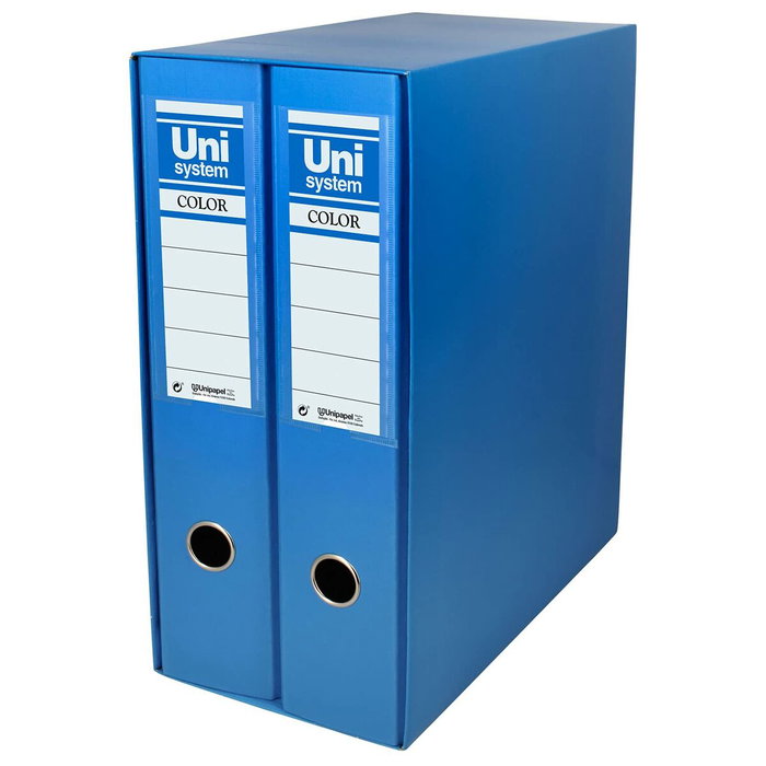 UNISYSTEM Módulo de 2 Archivadores de Anillas con Palanca 65mm A4 Azul UNISYSTEM Módulo de 2 Archivadores de Anillas con Palanca 65mm A4 Azul