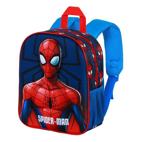 Karactermania Mochila 3D Spiderman Solid 26x11x31 cm, Azul, 3 Años, Poliéster