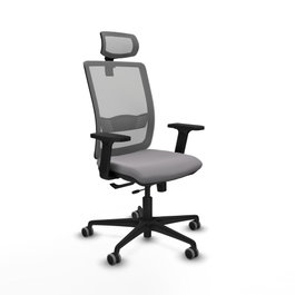 PIQUERAS Y CRESPO Silla de oficina Haches Gris con mecanismo Sincro/Traslack