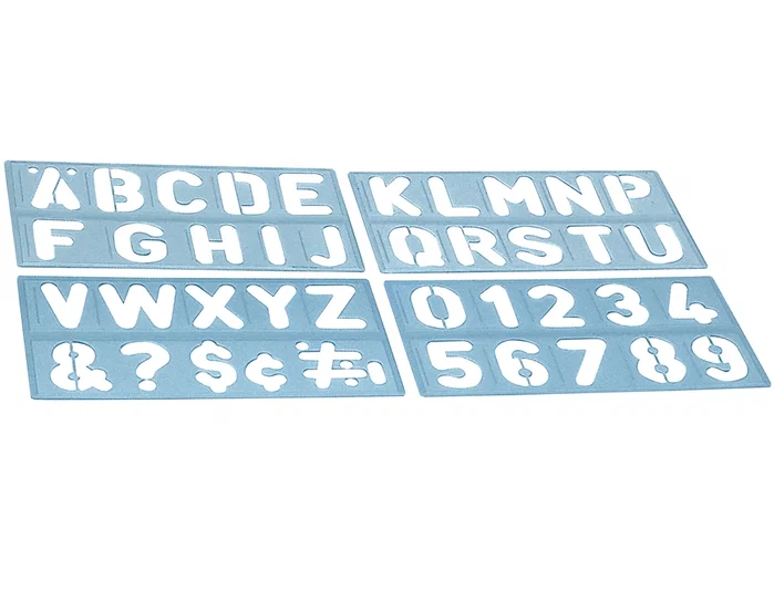 Liderpapel Plantilla de rotulación 1800 letras y números 100 mm