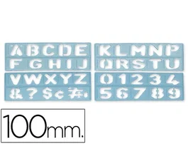 Liderpapel Plantilla de rotulación 1800 letras y números 100 mm