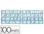 Liderpapel Plantilla de rotulación 1800 letras y números 100 mm