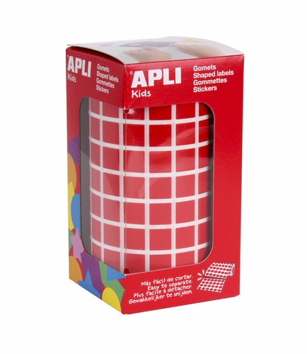 Apli Gomets Cuadrados 10mm Rojo - Rollo de 6.372 Unidades