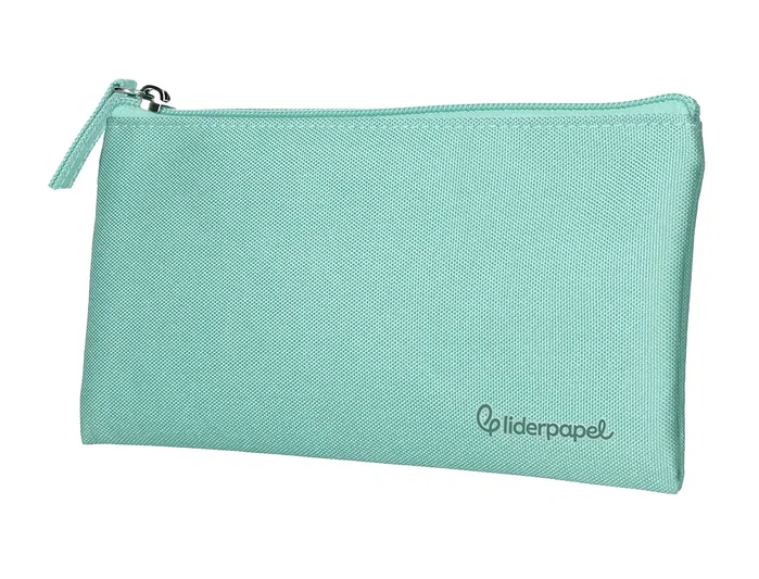 Liderpapel Estuche portatodo plano ancho verde manzana