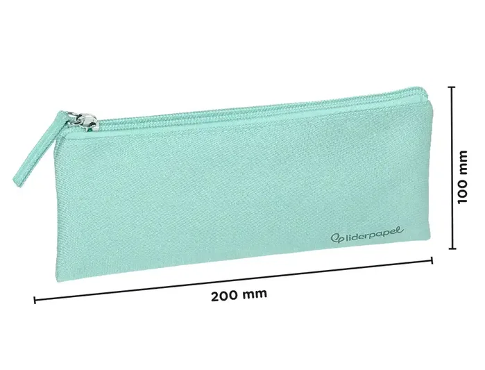 Liderpapel Estuche portatodo plano ancho verde manzana