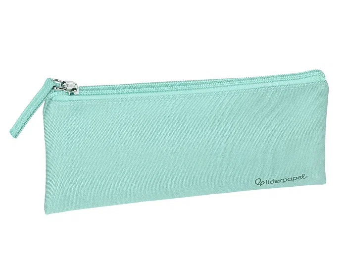 Liderpapel Estuche portatodo plano ancho verde manzana