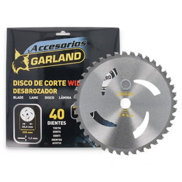 Garland Disco de Corte para Desbrozadora, 40 Dientes, Ø255 x 1,3 x 25,4 mm, Widia, Más de 34 c.c.