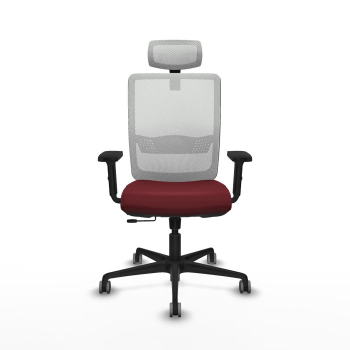 PIQUERAS Y CRESPO Silla de oficina Haches con mecanismo Sincro/Traslack color Granate y Blanco