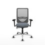 PIQUERAS Y CRESPO Silla de oficina Zulema Gris con Brazos 3D y Mecanismo Sincro/Traslack