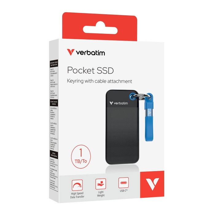 Verbatim Pocket SSD USB 3.2 1TB Negro/Azul