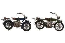 DKD Home Decor Vehículo de Decoración Metal Moto Surtido de 2 Unidades