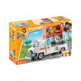 Playmobil Duck On Call Camión Ambulancia con Hospital Móvil Desplegable, Camilla y Equipo Médico, Efectos de Luz y Sonido