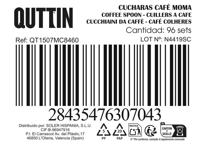 Inde Set 3 Cucharas Café Moma Black Matt 10.6x2.5 cm (12 Cajas)