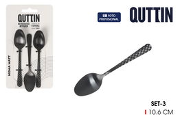 Inde Set 3 Cucharas Café Moma Black Matt 10.6x2.5 cm (12 Cajas)