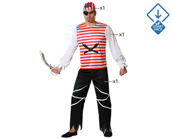 Disfraz Pirata Bucanero Hombre Adulto XL Rojo Disfraz Pirata Bucanero Hombre Adulto XL Rojo