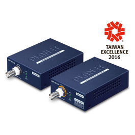 Planet LRP-101C-KIT Transmisor y Receptor Long Reach PoE sobre Coaxial - Kit Extensor, 1000 m, 10/100 Mbps, IEEE 802.3af/at, Plug and Play, Color Azul