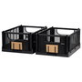 Day Juego De 2 Cajas Plegables 33x24,5x15 cm Negra Plástico Reciclado Apilables Con Etiqueta