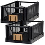 Day Juego De 2 Cajas Plegables 33x24,5x15 cm Negra Plástico Reciclado Apilables Con Etiqueta