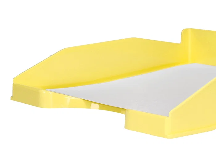 Q-connect Bandeja sobremesa plástico amarillo pastel opaco 240x70x340 mm