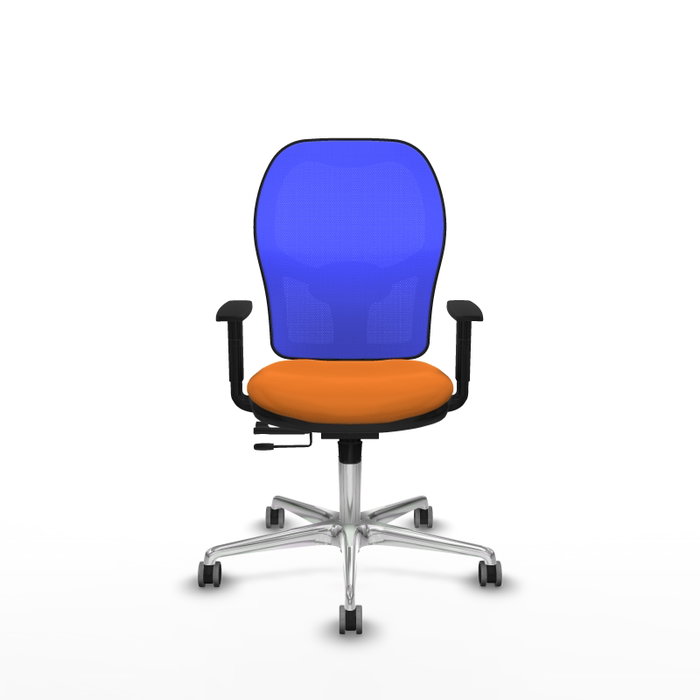 PIQUERAS Y CRESPO Silla de oficina Jorquera con mecanismo Sincro/Traslack, Naranja y Azul PIQUERAS Y CRESPO Silla de oficina Jorquera con mecanismo Sincro/Traslack, Naranja y Azul