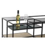 DKD Home Decor Mesa de Centro de Metal, Madera y Espejo en Negro y Natural