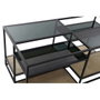 DKD Home Decor Mesa de Centro de Metal, Madera y Espejo en Negro y Natural