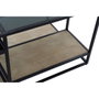 DKD Home Decor Mesa de Centro de Metal, Madera y Espejo en Negro y Natural
