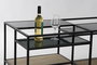 DKD Home Decor Mesa Centro Loft Metal Madera Espejo Negro Natural 120x60x50 cm