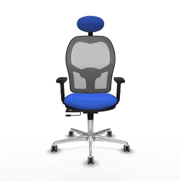 PIQUERAS Y CRESPO Silla de oficina Jorquera con mecanismo Sincro/Traslack, Azul y Gris