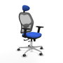 PIQUERAS Y CRESPO Silla de oficina Jorquera con mecanismo Sincro/Traslack, Azul y Gris
