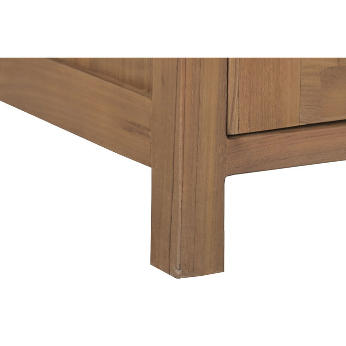 DKD Home Decor Mueble TV Teca Reciclada y Ratán Marrón