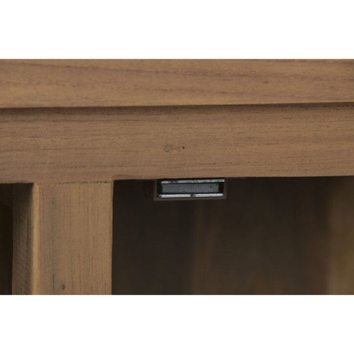 DKD Home Decor Mueble TV Teca Reciclada y Ratán Marrón
