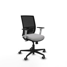 PIQUERAS Y CRESPO Silla de oficina Yunquera con mecanismo Sincro/Traslack, Gris claro y Negro
