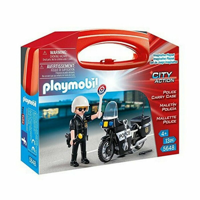 Playmobil Maleta de Policía Motorista - 13 piezas Playmobil Maleta de Policía Motorista - 13 piezas