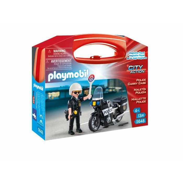 Playmobil Maleta de Policía Motorista - 13 piezas Playmobil Maleta de Policía Motorista - 13 piezas