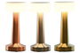 DKD Home Decor Lámpara Sobremesa Moderno Táctil Recargable Plateado Dorado Cobrizo Pack 3 Unidades 9 x 21 x 9 cm