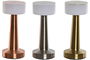 DKD Home Decor Lámpara Sobremesa Moderno Táctil Recargable Plateado Dorado Cobrizo Pack 3 Unidades 9 x 21 x 9 cm