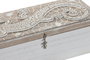 DKD Home Decor Caja Boho Natural Blanco MDF 22 x 8 x 7 cm (4 Unidades)