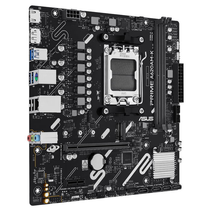 ASUS MB PRIME A620AM-K Placa Base AMD Socket AM5 DDR5 para Procesadores Ryzen 7000, 8000, 9000 Series