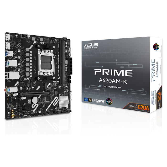 ASUS MB PRIME A620AM-K Placa Base AMD Socket AM5 DDR5 para Procesadores Ryzen 7000, 8000, 9000 Series