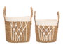 GIFTDECOR Set 2 Maceteros Macrame Trenzado Blanco
