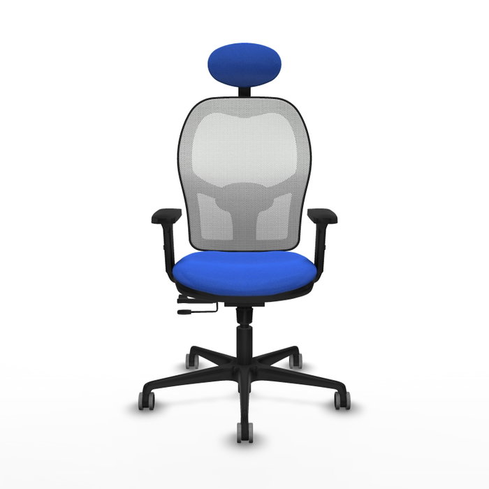 PIQUERAS Y CRESPO Silla de oficina Jorquera con Mecanismo Sincro/Traslack Azul y Blanco