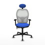 PIQUERAS Y CRESPO Silla de oficina Jorquera con Mecanismo Sincro/Traslack Azul y Blanco