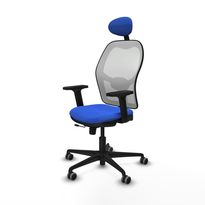 PIQUERAS Y CRESPO Silla de oficina Jorquera con Mecanismo Sincro/Traslack Azul y Blanco