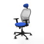 PIQUERAS Y CRESPO Silla de oficina Jorquera con Mecanismo Sincro/Traslack Azul y Blanco