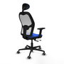 PIQUERAS Y CRESPO Silla de oficina Jorquera con Mecanismo Sincro/Traslack Azul y Blanco