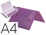 Liderpapel Carpeta Portadocumentos Lavanda Opaco con Gomas A4