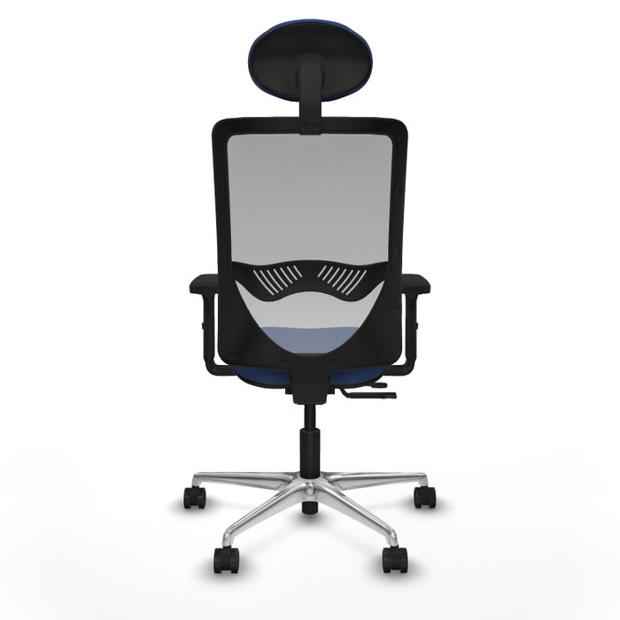 PIQUERAS Y CRESPO Silla de oficina Zulema con mecanismo Sincro/Traslack, Azul marino y Gris